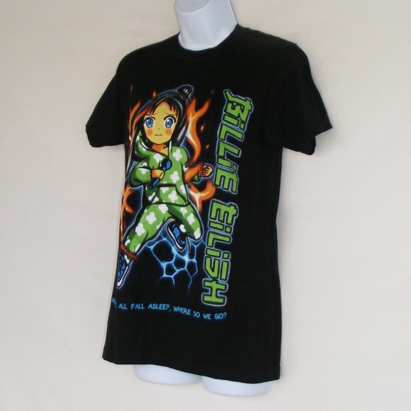 BILLIE EILISH Concert Tshirt, S, Anime/Kawaii Blk - Picture 3 of 6